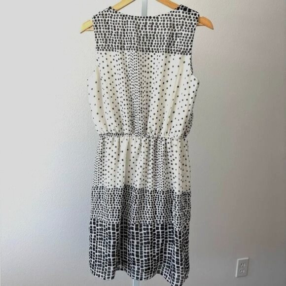 Emma & Michelle Dress 10 Abstract Scoop Neck A-line Clean Girl Preppy Soft Girl - Picture 2 of 12